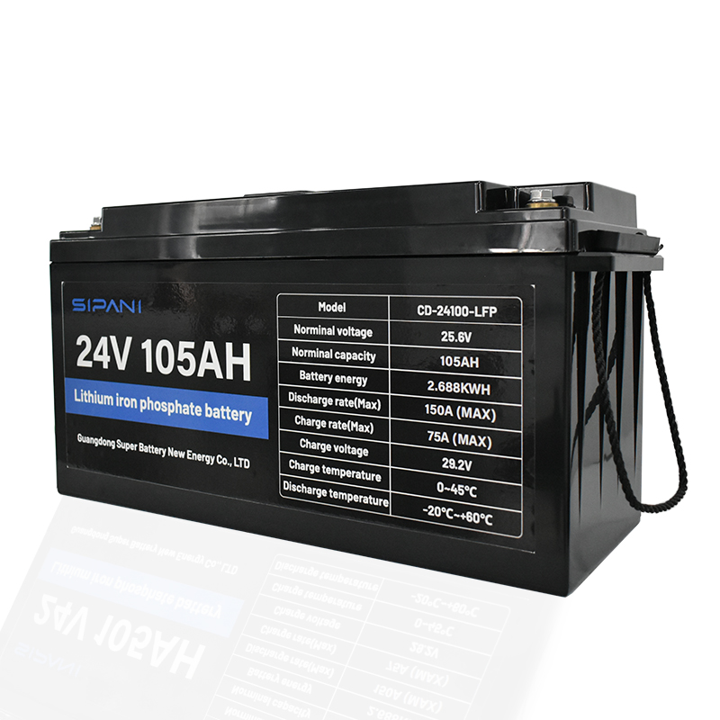 24V 105Ah Lifepo4 Battery Deep Cycle LFP Lithium Battery with Screen