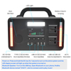 Portable Power Station 300W Power Bank with AC Outlet 216Wh Solar Generator with LED Light Bluetooth Speaker Portable Generators Battery Backup Power Supply for Outdoor Camping Travel Emergency