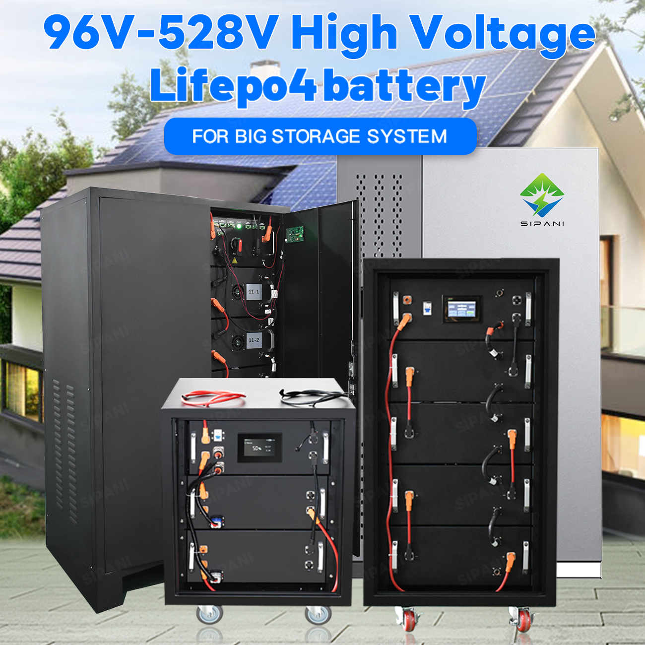 50kWh 100kWh 150kWh 200kWh Battery Storage System 528V HV ESS Rack Mount High Voltage Ups Lifepo4 Battery Pack Solar 105kwh Compatible with Deye Inverter