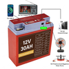 12V 30Ah Home Outdoor Lighting Power Station Rechargeable Lithium iron phosphate Battery Lifepo4 Battery with USB Video Player DC Output Port