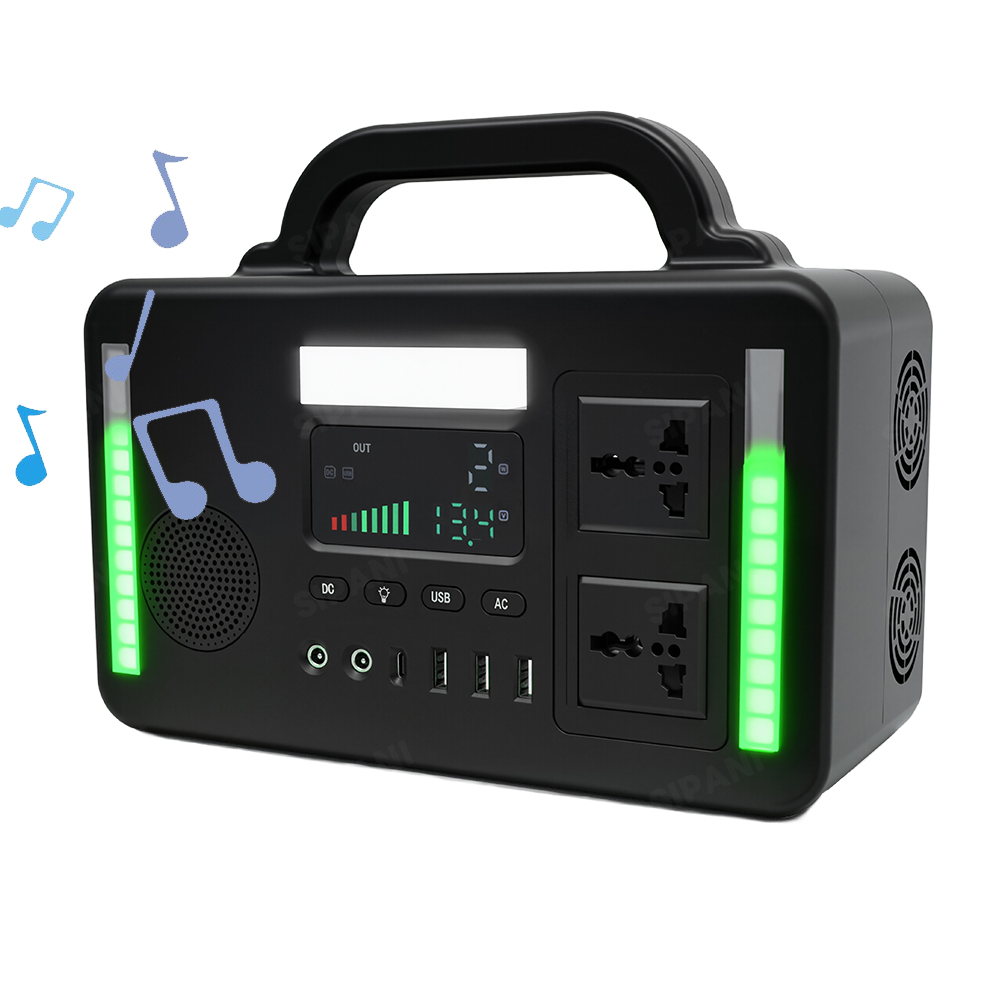 Portable Power Station 300W Power Bank with AC Outlet 216Wh Solar Generator with LED Light Bluetooth Speaker Portable Generators Battery Backup Power Supply for Outdoor Camping Travel Emergency