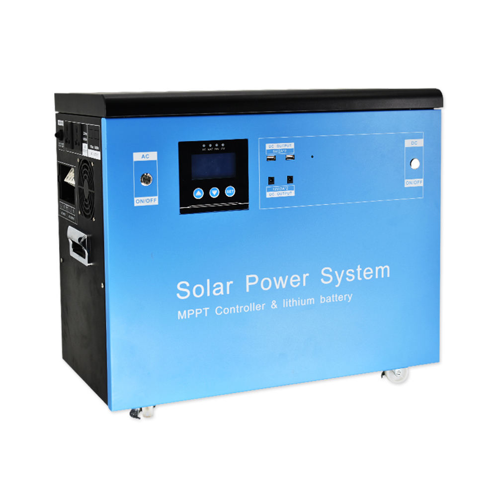 1500W Deep Cycle Portable Off-grid Home Mppt Solar Panel Power System Solar Generator Ups with Usb