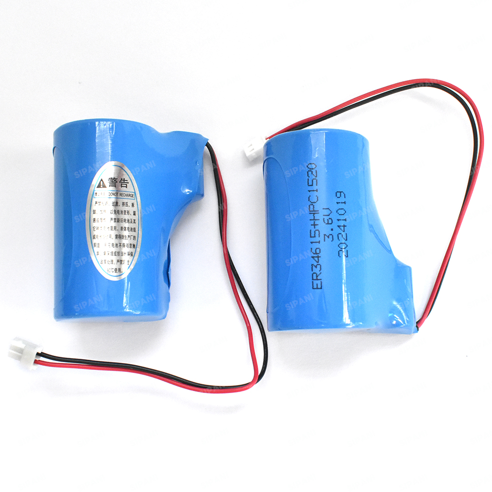 High Specific Energy Lithium Thionyl Chloride Battery Pack 3.6V 19Ah Li-SOCL2 Primary Cell ER34615+HPC1520