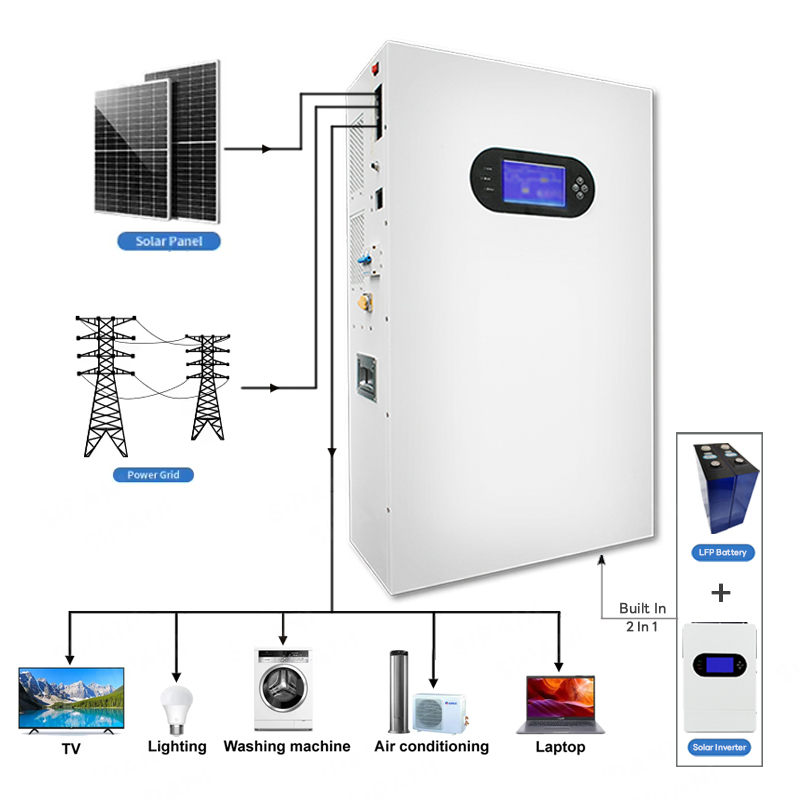 Solar Powerwall All In One Solar System 5kva Inverter With Built In 48v 10kwh lifepo4 Lithium Battery 5kw Hybrid Inverter And Battery Integrated For Home System