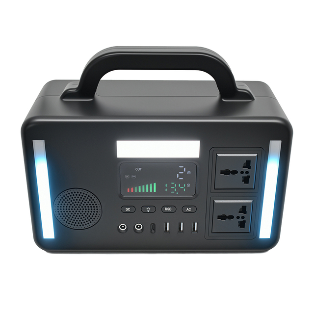 Portable Power Station 300W Power Bank with AC Outlet 216Wh Solar Generator with LED Light Bluetooth Speaker Portable Generators Battery Backup Power Supply for Outdoor Camping Travel Emergency