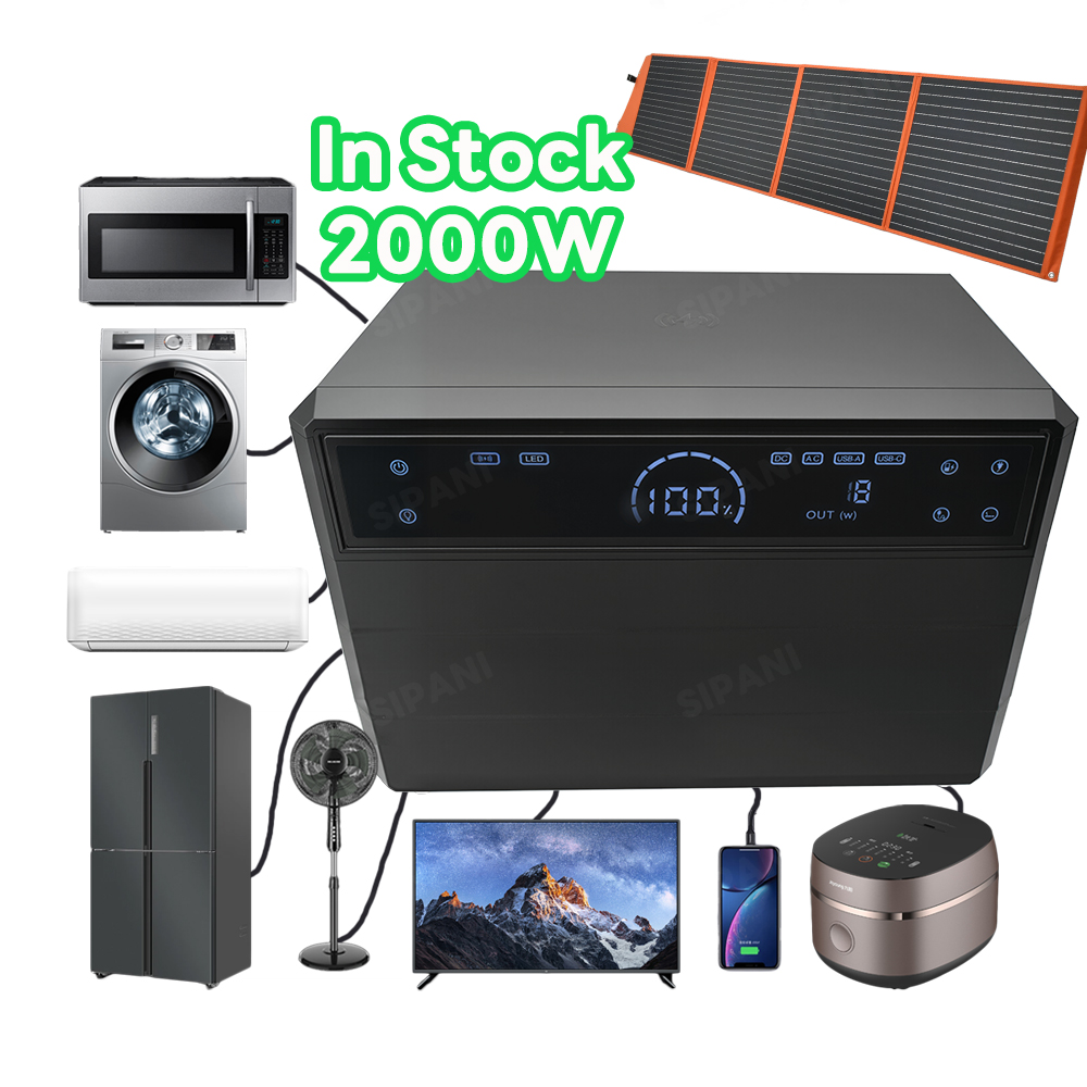 PLUG and PLAY 2000W Portable Power Station 51.2v 45ah LiFePO4 Battery with Pure Sine Wave Inverter for Outdoor Camping RV Usage